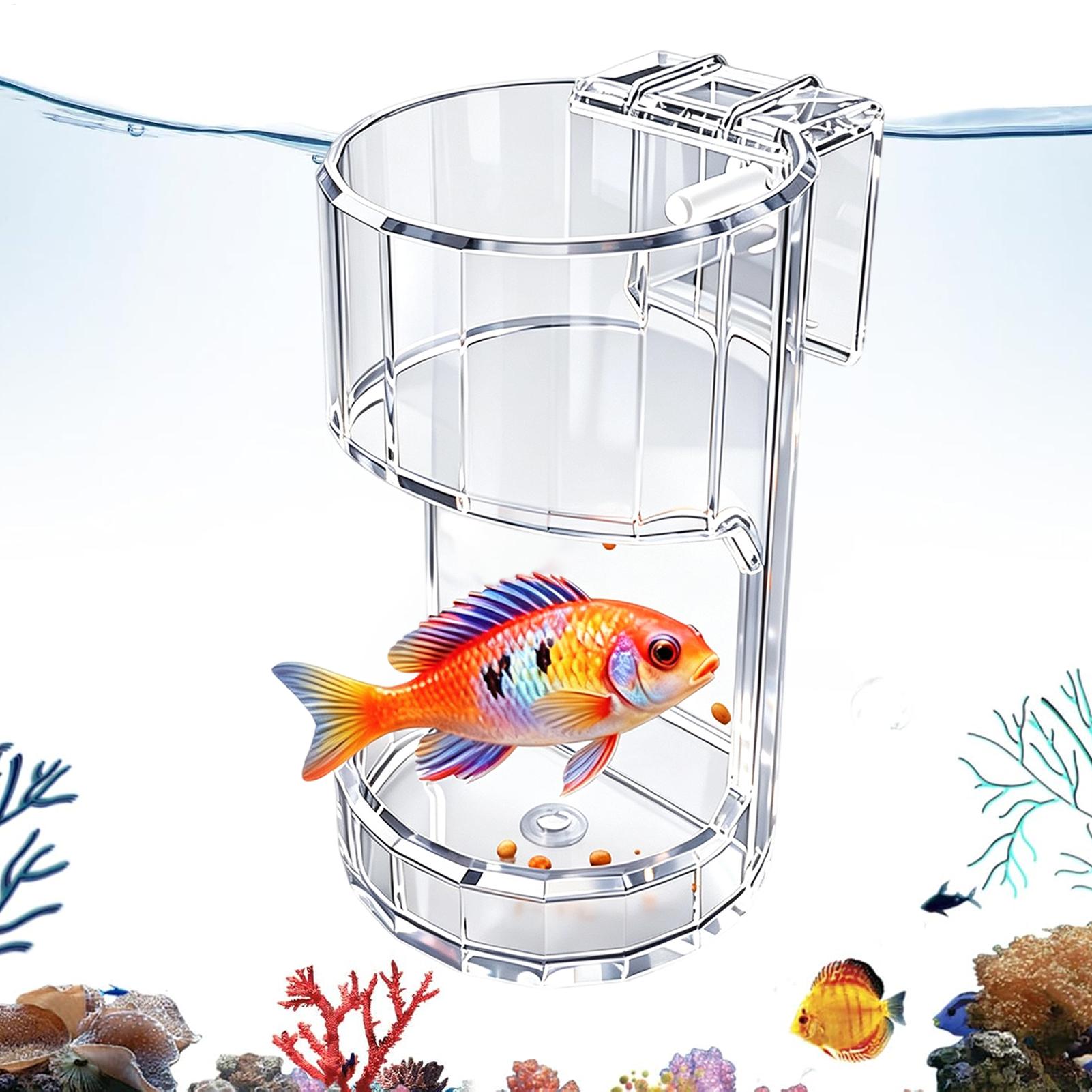 Aquarium Fish Feeder - Prato de Alimentação para Aquário Transparente,