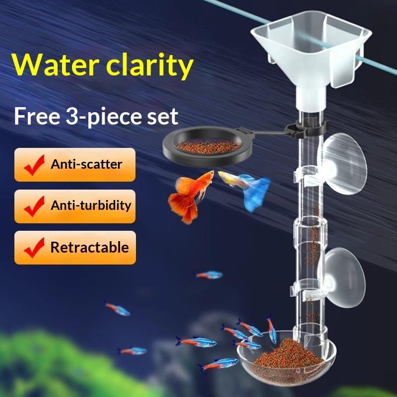 Aquarium Fish Feeder - Com ventosas, evita a dispersão de
