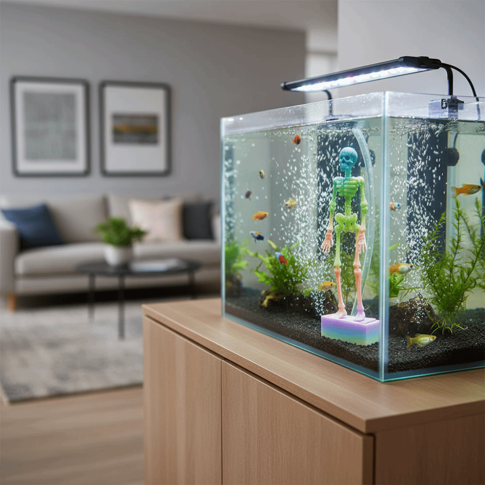 Fish In Aquarium Picture - Ornamento de Aquário com Articulações Móveis,