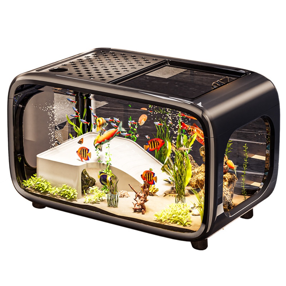 Live Fish Aquarium - Aquário Ecológico Transparente Criativo com Tampa
