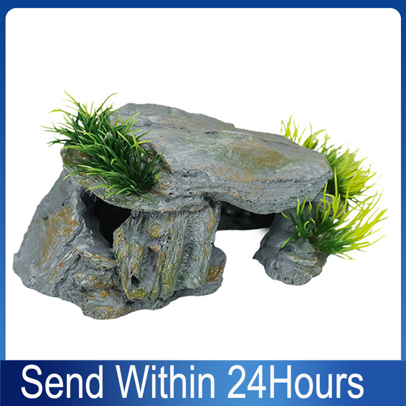 Aquarium Fish Hideout - Caverna de Pedra Natural para Répteis,