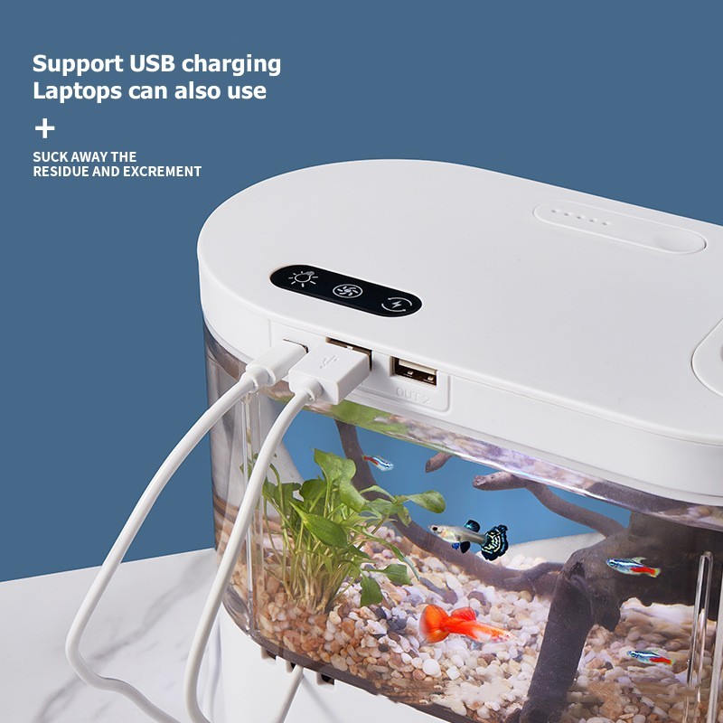 Mini Aquário de Mesa com Siste - Live Fish Aquarium avaliação e preço
