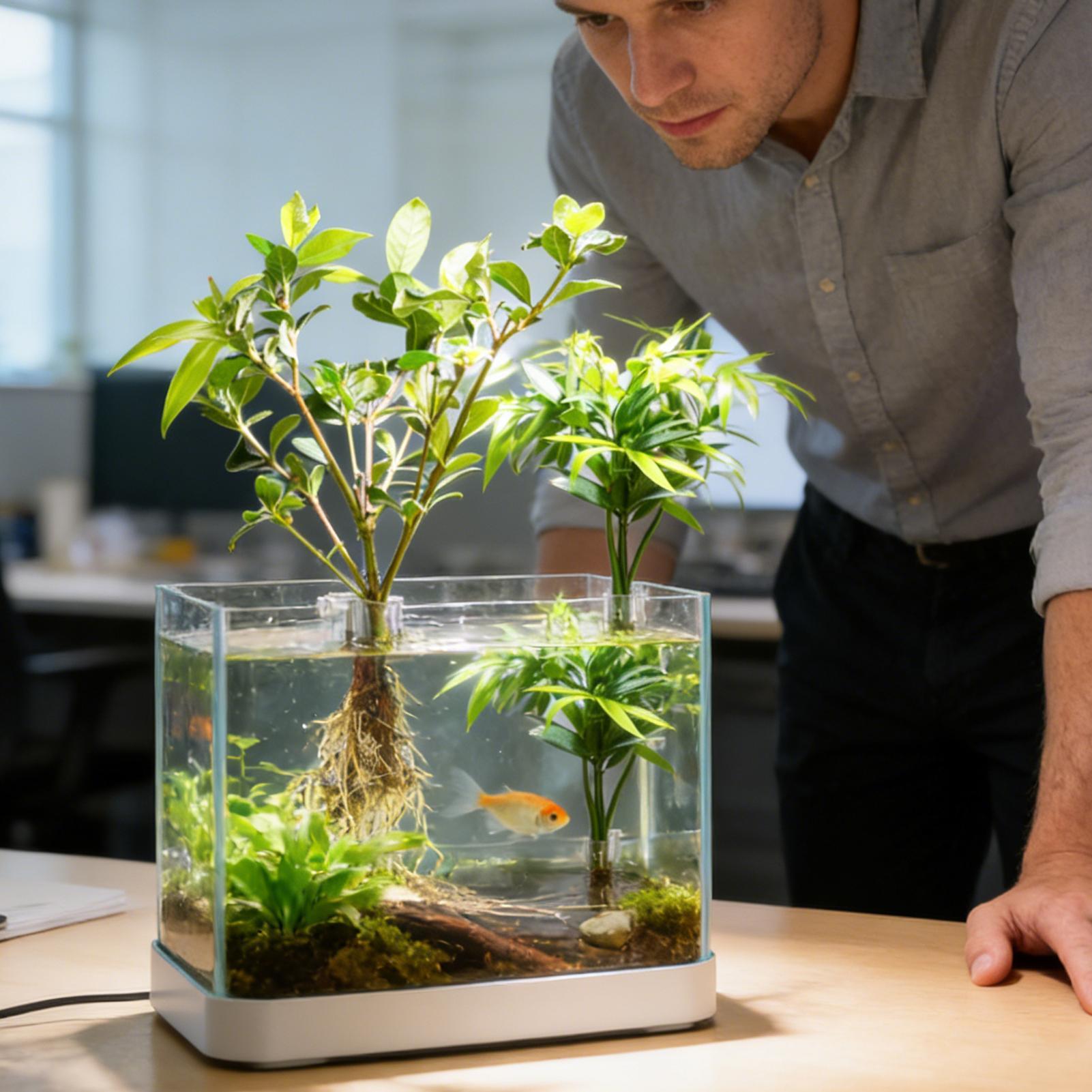 Mini aquário para plantas, 6 p - Aquarium Fish Feeder avaliação e preço